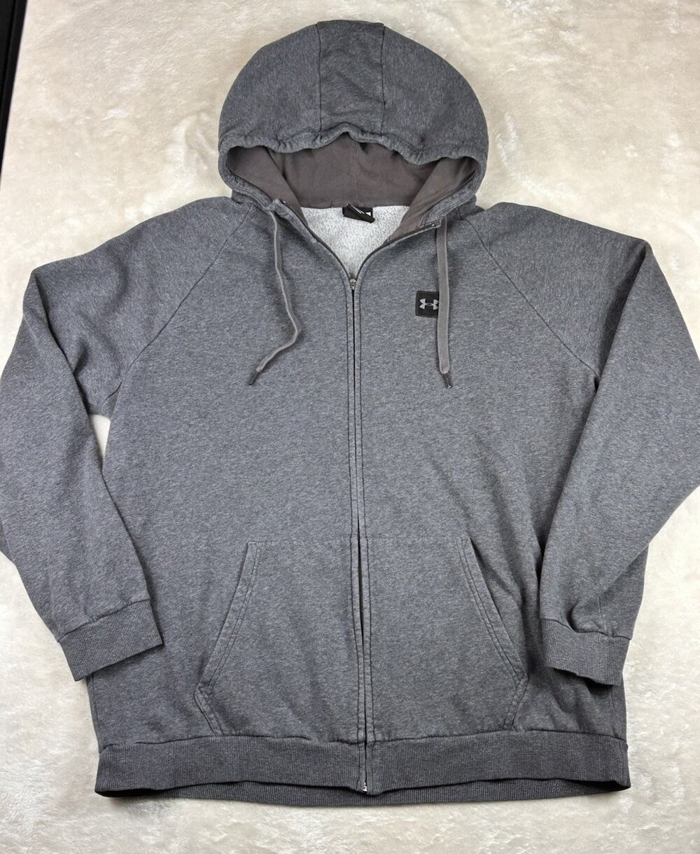Under Armour Hoodie Mens 3XL Black Full Zip Lightweight Training Jacket Hooded